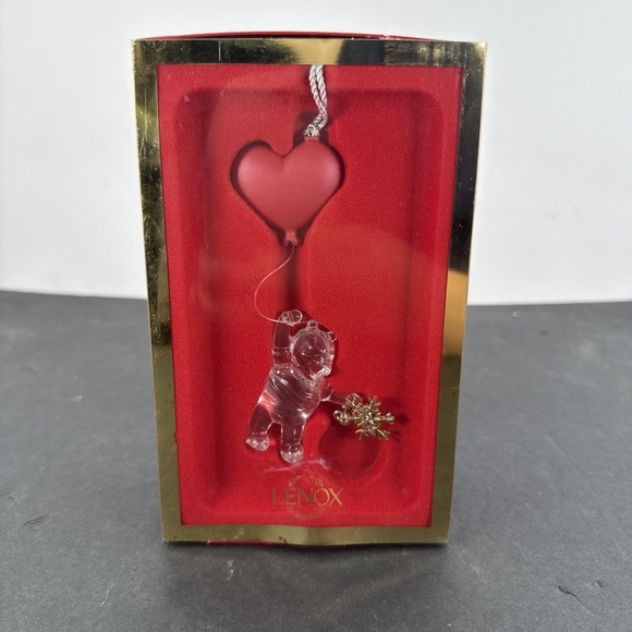 Lenox Disney Crystal Winnie the Pooh Heart Balloon 2005 Christmas Ornament Lot 1 - Picture 1 of 6